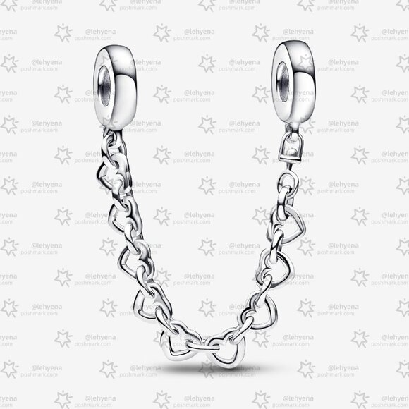 Pandora Linked Hearts Safety Chain - Picture 1 of 4